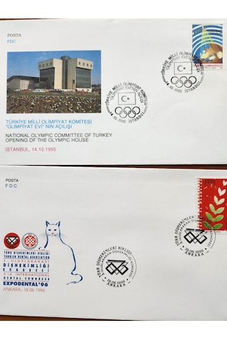 5 Adet Yerli İlk Gün Zarfı Fdc. 1970 Ve 1995 Arasına Ait Farklı Zarflar