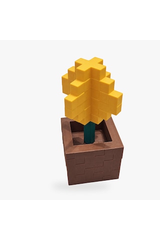 Piksel Alyum Biblo - 3d Baskı, Minecraft Esintili Sarı