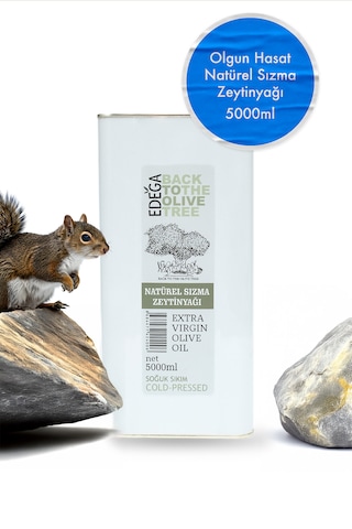 5 Lt Soğuk Sıkım Zeytinyağı Olgun Hasat , Edremit Tipi Zeytin , Sızma