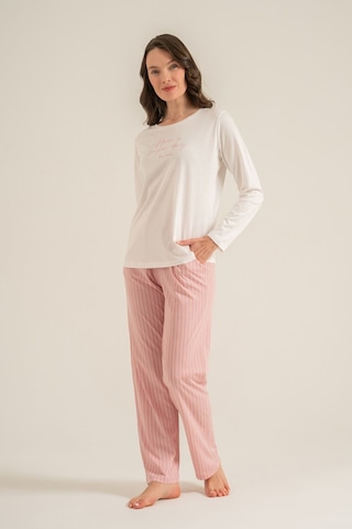 Pierre Cardin Kadın Have A Super Day Beyaz Uzun Kol Pijama Takım Pc9294-s-v2 Pc9294-s-v2