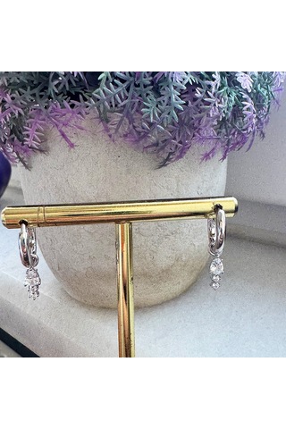 Masaliko Sallantılı Gümüş Küpe Ms3190, 925 Ayar Gümüş Gümüş Altın