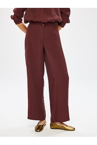 Faik Sönmez Arka Beli Lastikli Yanı Yırtmaçlı Modallı Wıdeleg Fit Pantolon W27pnt005 Uw27pnt00530 Kahve