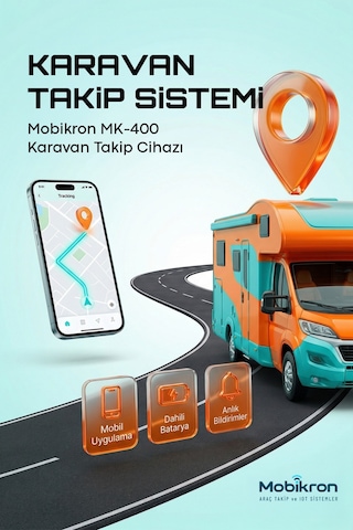 Mk-400-1 Karavan Takip Sistemi 12 Ay Hatlı - Haritalı 2026 Seri Uzaktan Blokajlı