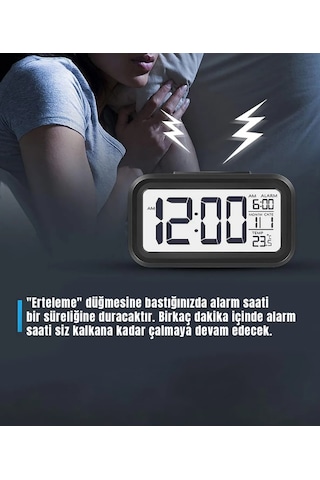 Alfalink Fotoselli Diital Masa Saati Siyah