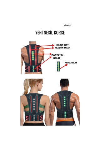 Balenli Manyetik Dik Duruş Kamburluk Önleyici Yeni Nesil Korse