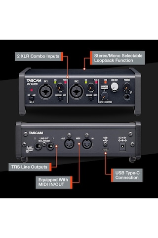 Tascam Us-2x2hr 192 Khz Yüksek Çözünürlüklü Usb Ses Kartı 2 Giriş