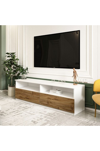 Centra Kapaklı Tv Sehpası,tv Ünitesi İstanbul Ceviz, Ev-ofis - Beyaz/kilim Beyaz/kilim