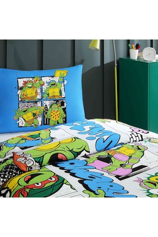 Taç Lisanslı Ninja Turtles Four Tek Kişilik Pamuk Nevresim Takımı 000000001000048381 Çok Renkli