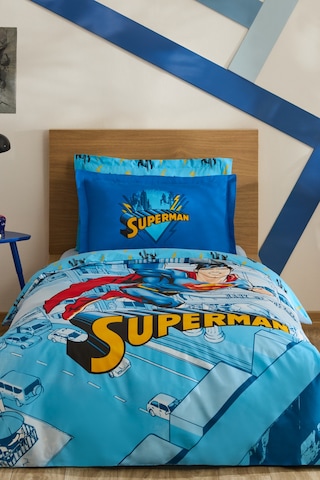 Karaca Home Superman Stronger Tek Kişilik Nevresim Takımı Mavi