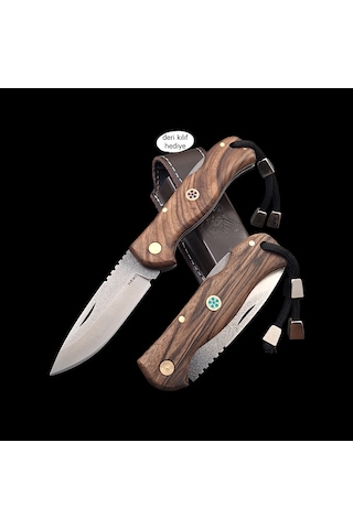 N690 Böhler Çelik Outdoor Kilitli Kamp Çakı Dayanıklı Ve Ergonomik Tasarım Koyu Kahverengi