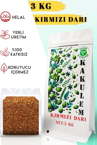 Kakulem Sertifikalı Kırmızı Darı Dal Darı 3 Kg