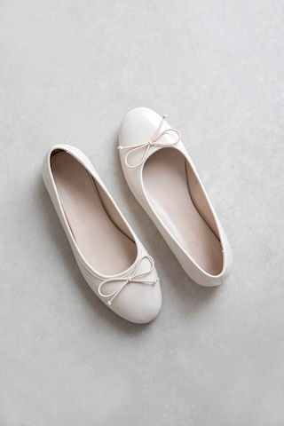 Wolk Shoes Lily Kadın Fiyonk Detay Deri Babet Bej