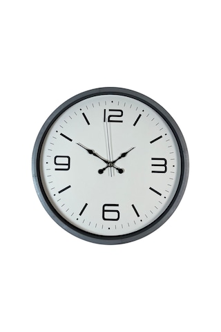 36 Cm Gri Dekoratif Klasik Duvar Saati Gri - Beyaz