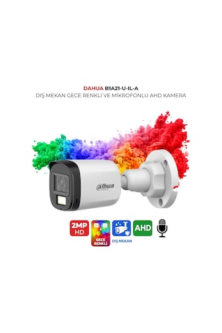 Hac-b1a21p-u-ıl-a Bullet Kamera 1080p 30m Renkli Gece Görüş Dahili Mikrofon Ahd Ip67