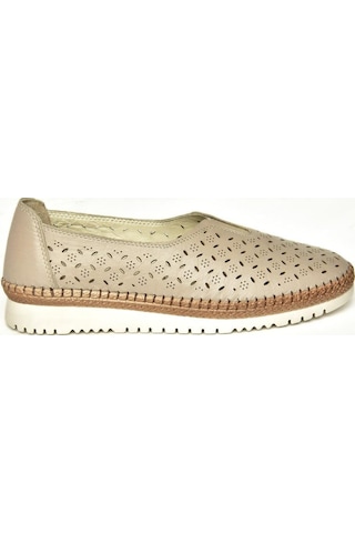 Fox Shoes U555300203 Vizon Hakiki Deri Comfort Ortopedik Taban Kadın Ayakkabı Vizon-hakiki Deri Vizon