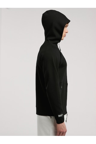 Everlast Champions Collection Siyah Erkek Yüksek Yaka Full Zip Kapüşonlu Sweatshirt Siyah