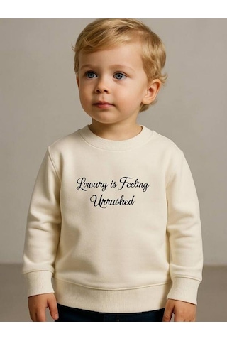 Zekids Erkek Çocuk Luxury Yazılı Sweatshirt-16192 Ekru