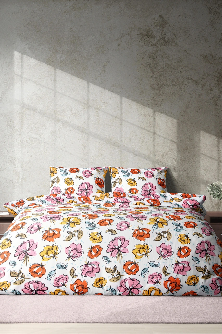 Cotton Collection Ranforce Nevresim Takımı Çiçek Bahçesi Çok Renkli