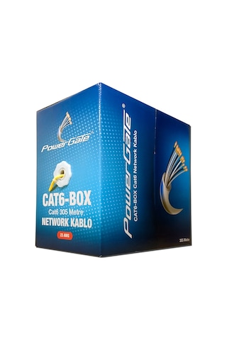Powergate Cat6-box-yl, 23awg, 0,57mm, Utp, Cat6 Kablo, 305m, Sarı Tek Renk