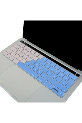 Türkçe Q Keyboard Cover Macbook Pro Touch Bar 13 15 Uyumlu A1706 A1989 A2159 A1707 A1990 Uk Iso Ters L Enter Silikon Klavye Koruyucu Pembe Mavi