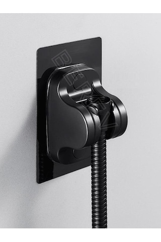 Berev 5 Fonksiyonlu Yüksek Basınçlı Duş Başlığı Yapışkanlı Mafsal 150 Cm Hortum Siyah Duş Seti Siyah