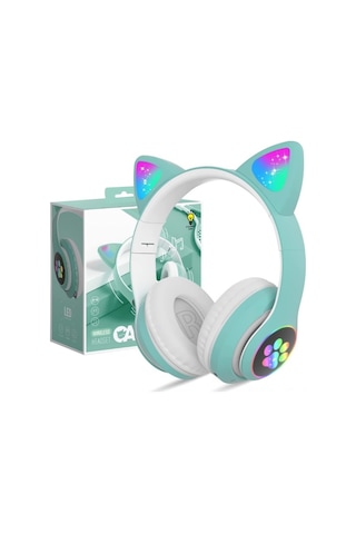 Jeemson Kedi Kulaklı Led Işıklı Bluetooth Kulaklık, Mikrofonlu, Çocuklar İçin Güvenli Ses, Oyun/müzik/seyahat Uygun lik
