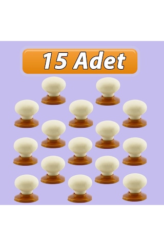 15 Adet Kamelya Kulp Krem Polimer Düğme Kulp Bakır Tablalı Mobilya Mutfak Dolabı Çekmece Kulbu Kulpları