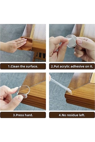 Büro Ev Ofis İçin Silikon Şeffaf Masa Kenarı Köşe Koruması