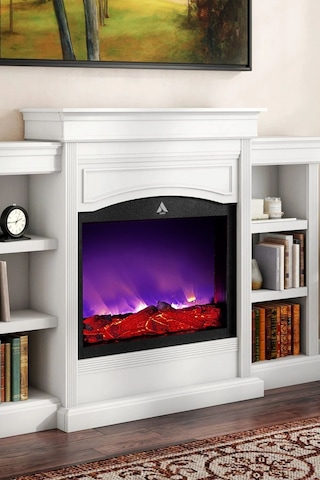 Arif Şömine Dekoratif Elektrikli Yapay Şömine -80x60 Cm - Odun Görünümlü, Kumandalı, Ses Efekli