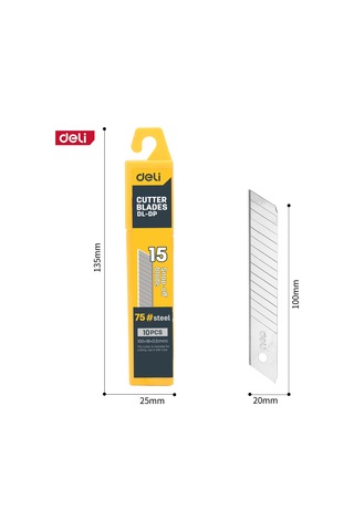 Delı Profesyonel 18mm Maket Bıçağı Yedeği 15 Li