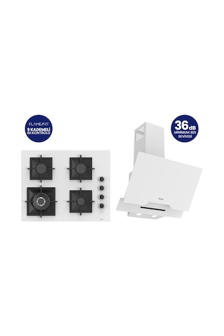 Ferre SC406-WFA+D064-SA 2'li Döküm Izgara Ankastre Set Beyaz