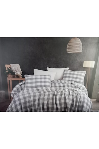 Hobby Home Collection Çift Kişilik Müslin Yatak Örtüsü Takımı 240 X 260 Cm Yastık Kılıfı 2 Adet 50 X 70 Cm Gri