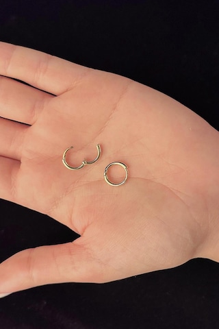 14 Ayar Altın Mini Halka Küpe 1 001
