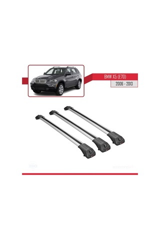 Bmw X5 E70 2006-2013 Arası İle Uyumlu Ace-1 Ara Atkı Tavan Barı Gri 3 Adet Bar