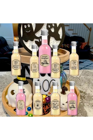 Willowhaven 36 Adet 0.85oz Gümüş Kapaklı Mini Plastik Şişe Cadılar Bayramı Parti Dekorasyonu