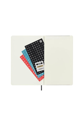 Moleskine 12 Ay Haftalık Ajanda L Boy 13x21 Cm Yumuşak Kapak Siyah Siyah