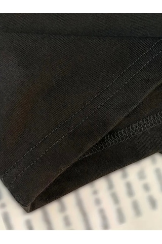 Modi Baskılı Oversize Bisiklet Yaka T-shirt - Siyah - Mymg159020