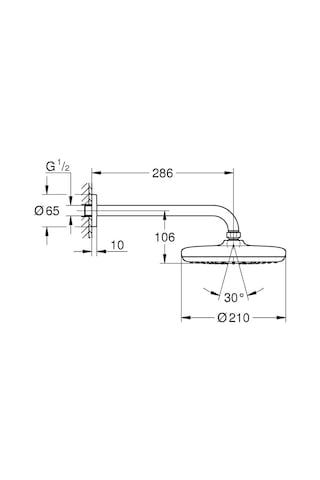 Grohe New Tempesta Tepe Duşu ve Dirseği 21 CM Krom - 26412000.