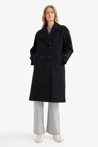 Defacto Regular Fit Düğmeli Uzun Kaşe Kaban F1197ax25wnbk27 Siyah-bk27