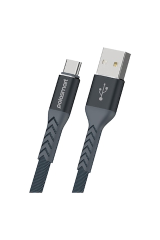 Polosmart Psm116 Type-c Şarj Ve Data Kablosu 1.2 Metre Gri