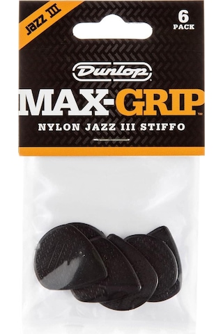 Jim Dunlop 471p3s Nyl Max Grip Jazz Iıı 6'lı Paket Pena Siyah