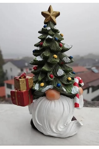 Kış Masası Noel Ağacı Süslemeleri İç Mekan Ev Dekorasyonu Noel Babalı Çam Ağacı 01