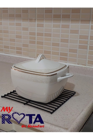 Kare Izgara Nihale, Metal Nihale, Çay Altlığı, Tencere Ve Tava Altlığı Siyah 2