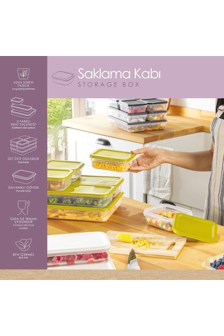 Lexroo Çok Parçalı Saklama Kabı Seti, 4800 Ml Toplam Hacim, 4 Parça Siyah