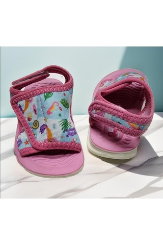 Çocuk Günlük Yazlık Cırtlı Ayarlanabilir Sandalet Pembe