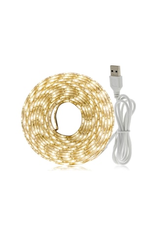 Yifomall 5m 2835 Led Işık Şeridi 5v Usb Sıcak Beyaz Tv Zemin Dolap Dekorasyon Lambası Su Geçirmez Sıcak Beyaz