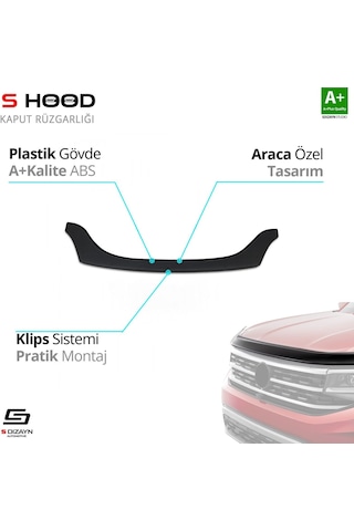 S-dizayn Renault Clio Symbol Abs Plastik Kaput Rüzgarlığı 2009-2013 A+kalite