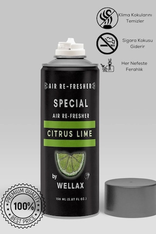 Koku Giderici Klima Bombası Dezenfektan Sprey 150 Ml, Temizleyici Tazeleyici Citrus Lime