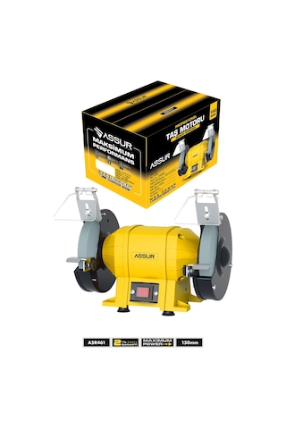 Assur 250W 150 MM Disk Çapı Zımpara Balta Bıçak Bileme Makinesi Taş Motoru Tezgah Üstü Taşlama - 3064