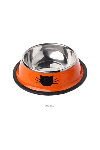 Cbtx Kaymaz Pet Paslanmaz Çelik Boyalı Kedi Maması Besleyici